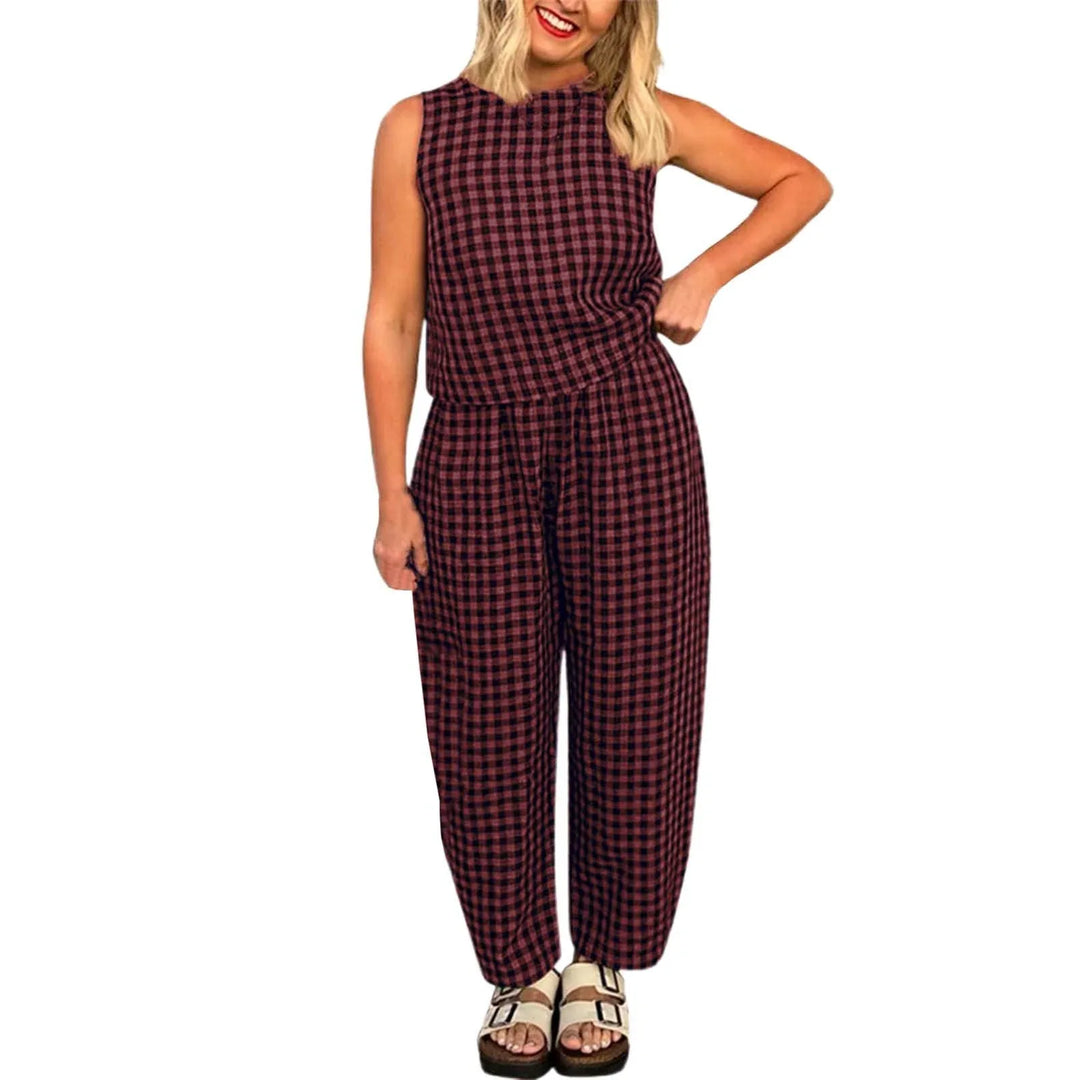 QACHA™ - Lightweight Casual Sleeveless Two-Piece Loungewear - MABEL LONDON