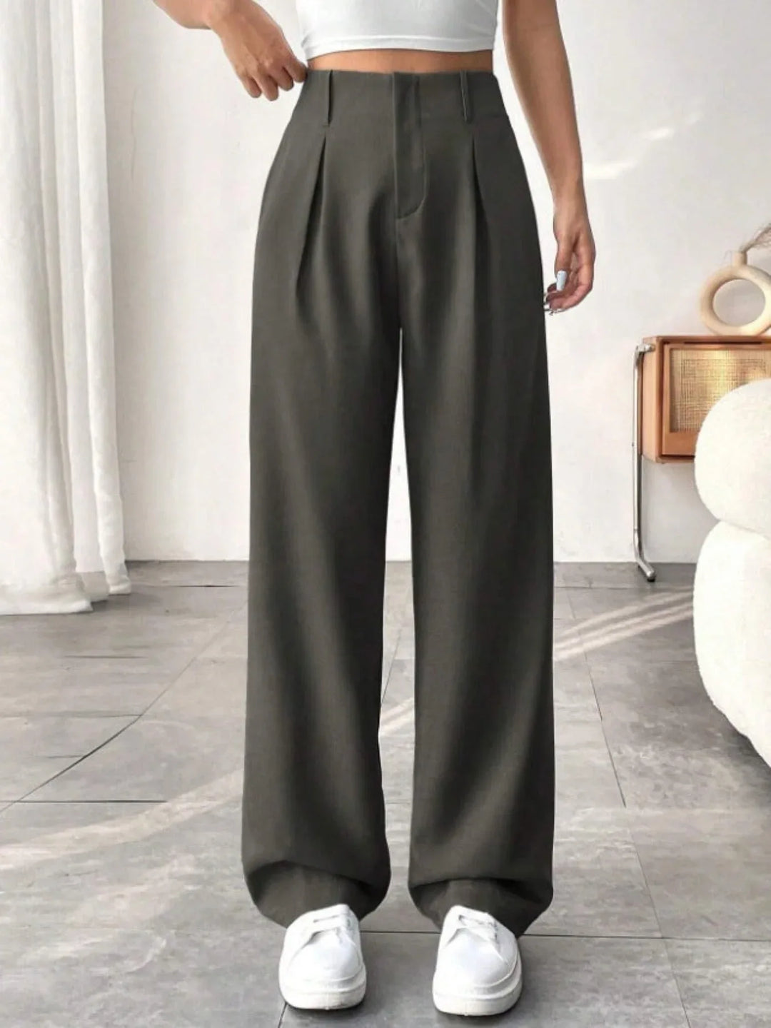 BELISIMA™ – Elegant Pleated Wide-Leg Office Trouser - MABEL LONDON