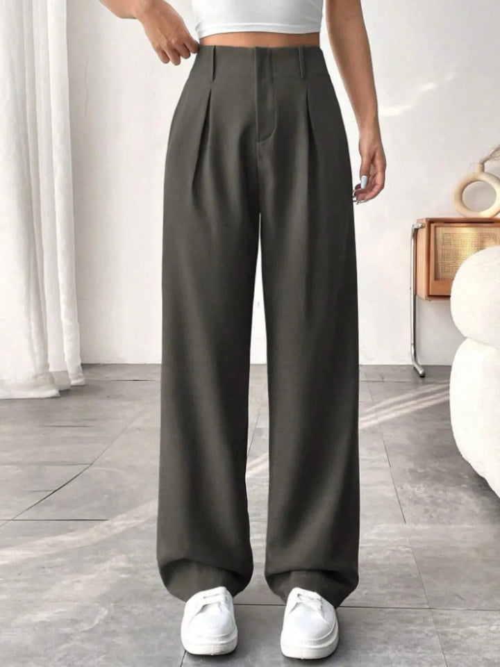 BELISIMA™ – Elegant Pleated Wide-Leg Office Trouser - MABEL LONDON
