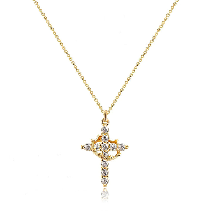 CLARISSE™ – Classic Cross & Crown Necklace - MABEL LONDON