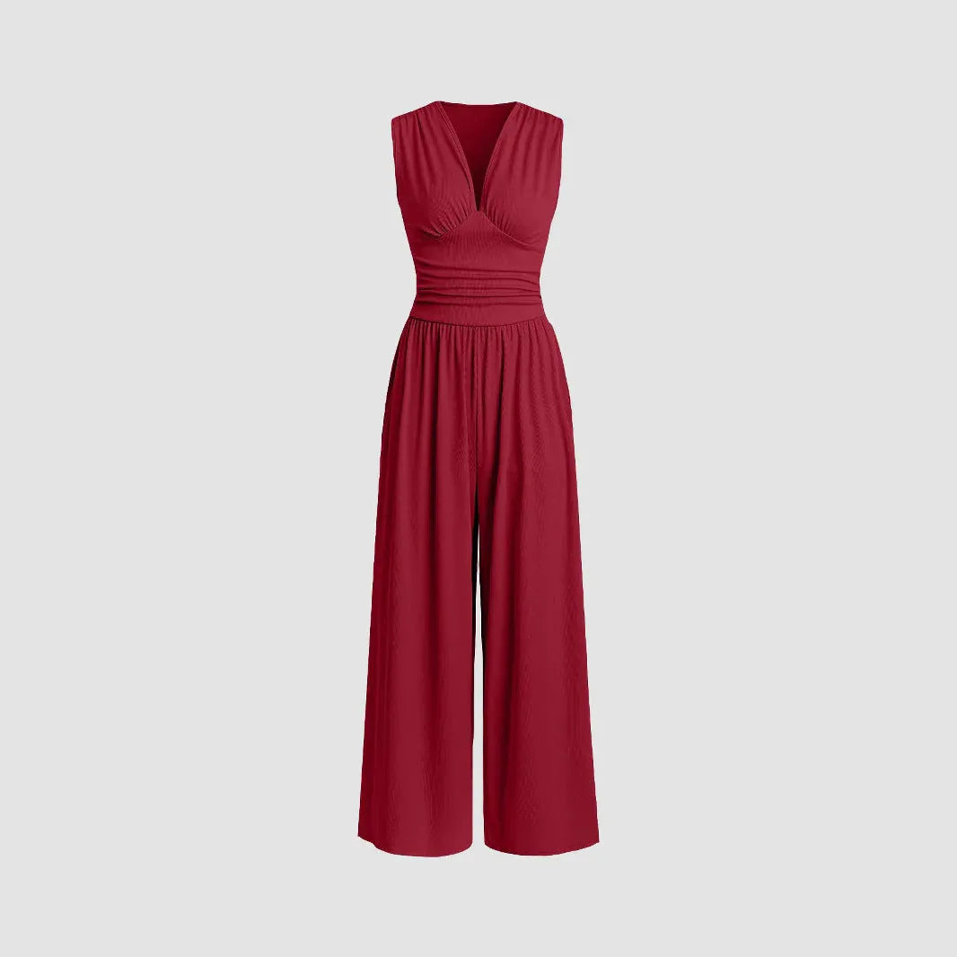 MARLOWE™ – Elegant Ruched Casual Jumpsuit - MABEL LONDON
