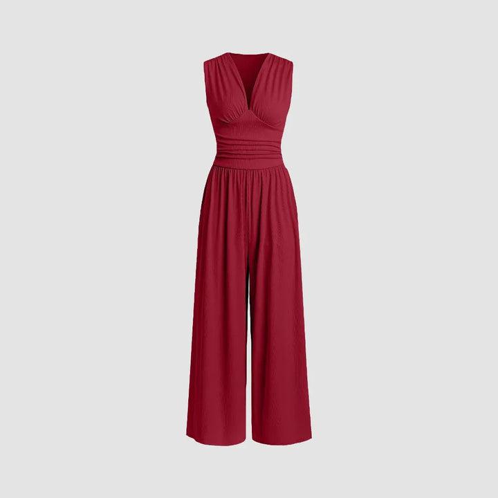 MARLOWE™ – Elegant Ruched Casual Jumpsuit - MABEL LONDON