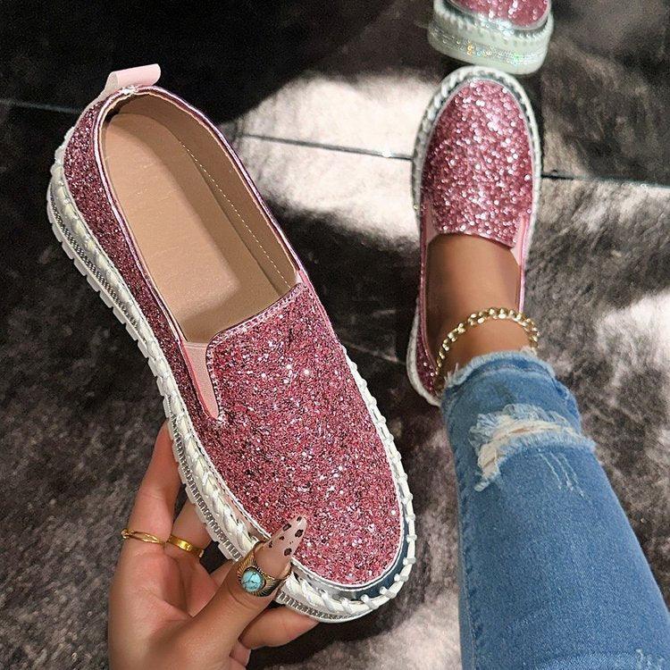 RUBEA™ - Fashionable Slip-On Glitter Loafers for Daily Wear - MABEL LONDON