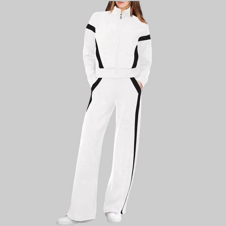 QASU™ - Casual Long Sleeve Top and Sweatpants Set - MABEL LONDON