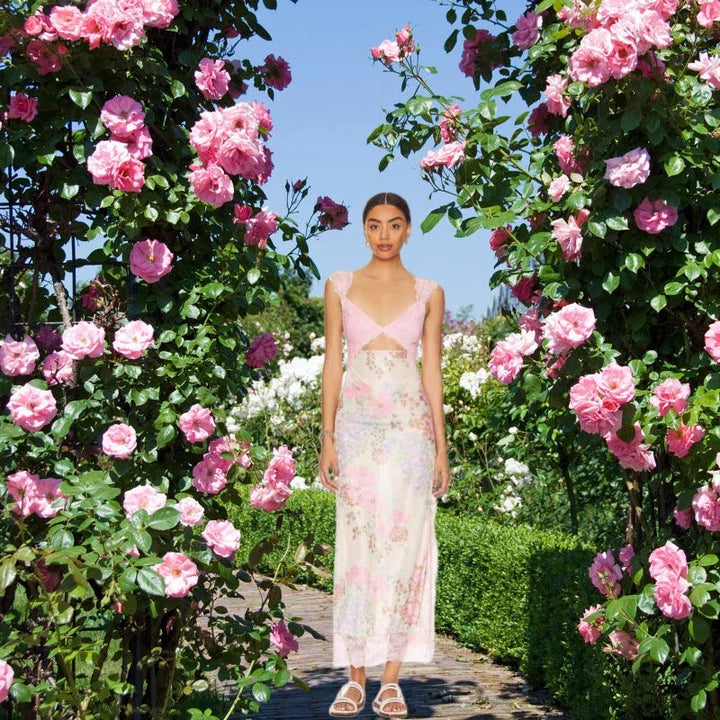 JAEMILY™ – Cozy Ditsy Floral Sleeveless Maxi Sundress - MABEL LONDON