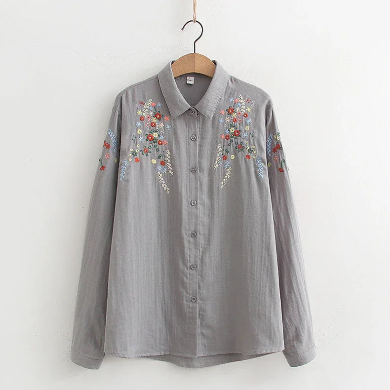 FLAVIE™ – Vintage Charm Embroidered Blouse - MABEL LONDON