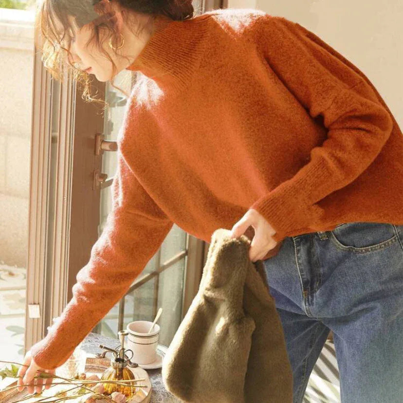 FISAL™ - Casual Turtle Neck Long Sleeve Sweater - MABEL LONDON