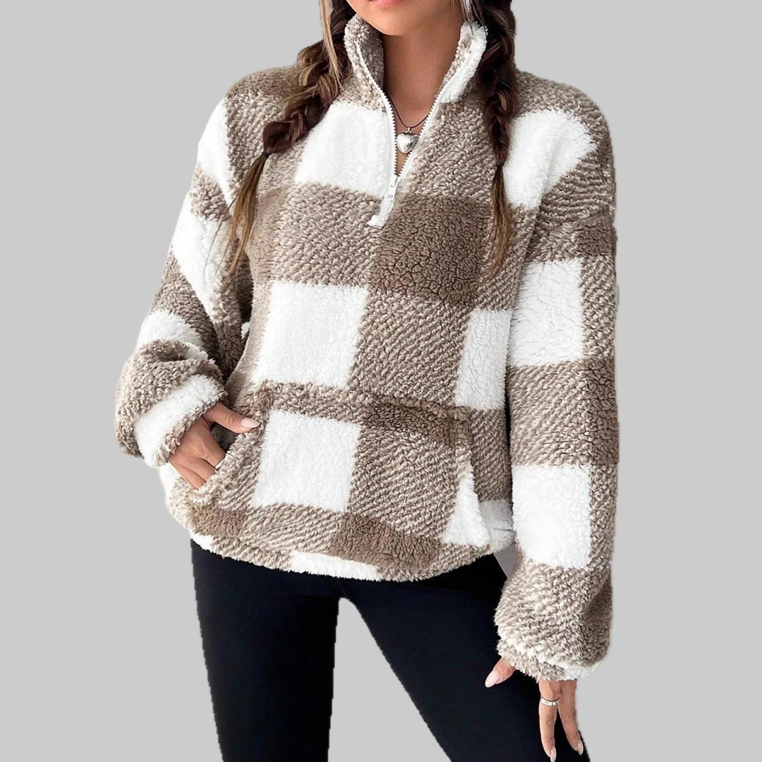 MAPLE™ - Cozy Plaid Fleece Pullover - MABEL LONDON