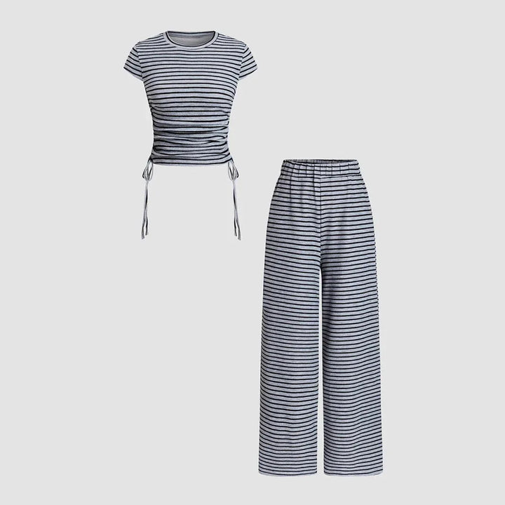 OWENA™ - Casual Striped Co-ord Lounge Set - MABEL LONDON