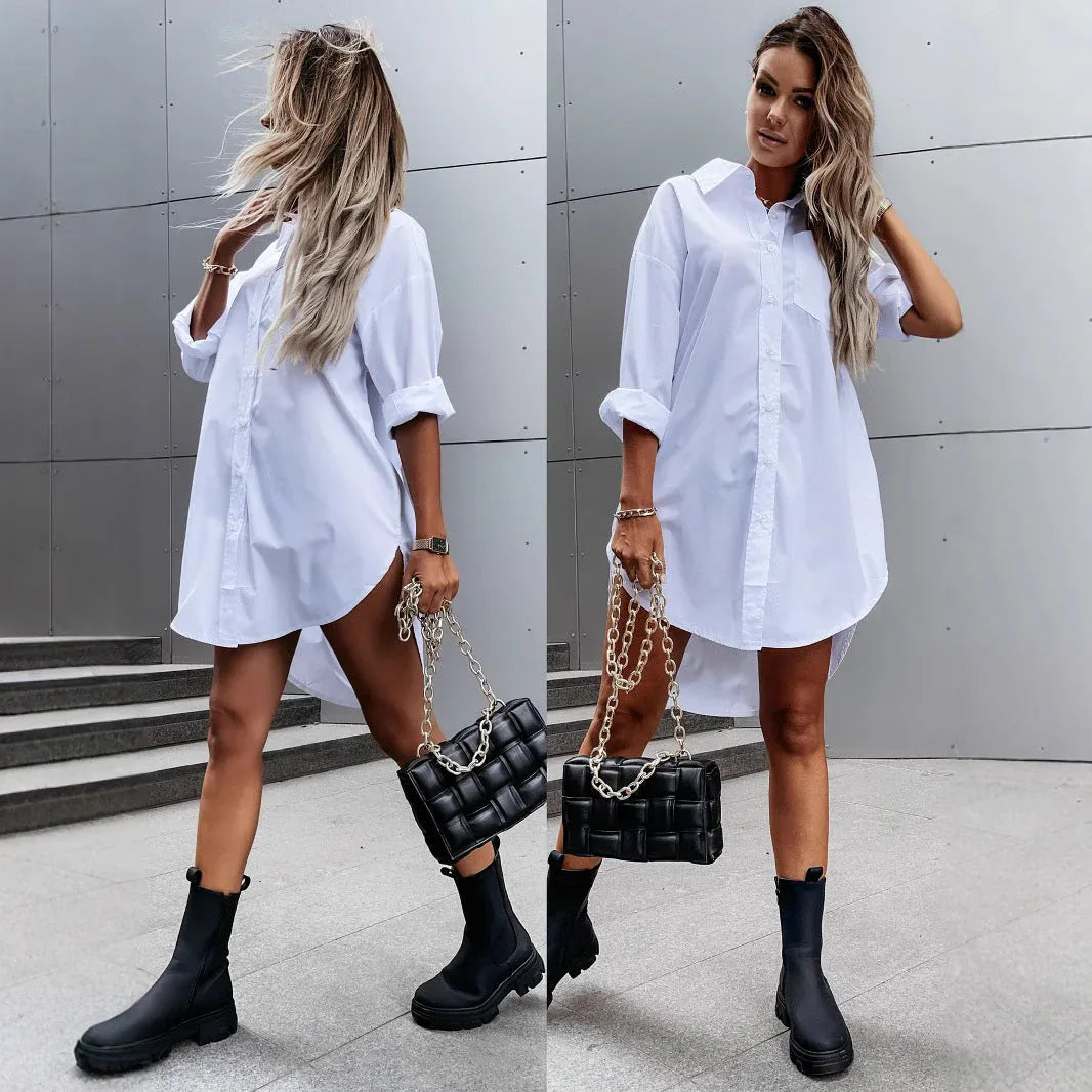 LYKA™ – Effortless Chic Shirt Dress - MABEL LONDON