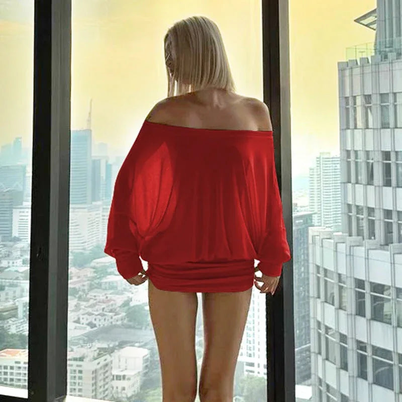 VALENCIA™ – Elegant Off-Shoulder Evening Mini Dress - MABEL LONDON