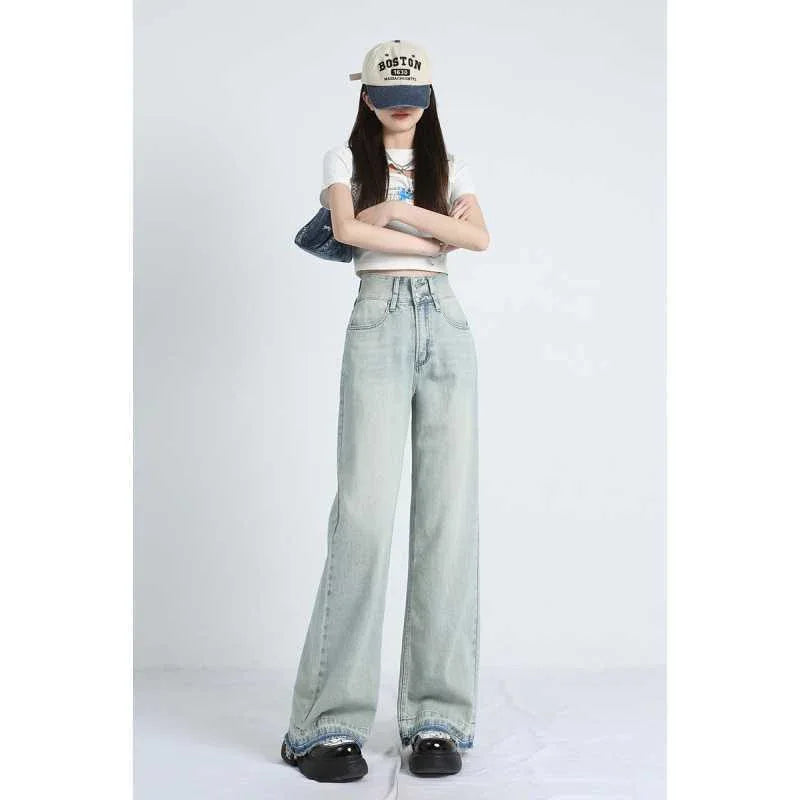 MAVINA™ – Summer Loose Fit Hem Jeans - MABEL LONDON