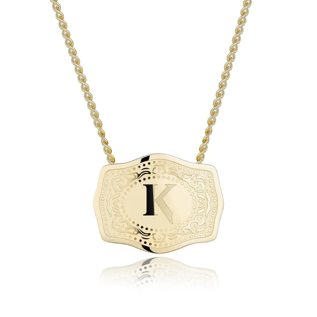 CINDY™ - Sleek Initial Letter Pendant Necklace - MABEL LONDON