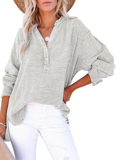 AYLA™ – Casual V-Neck Blouse - MABEL LONDON