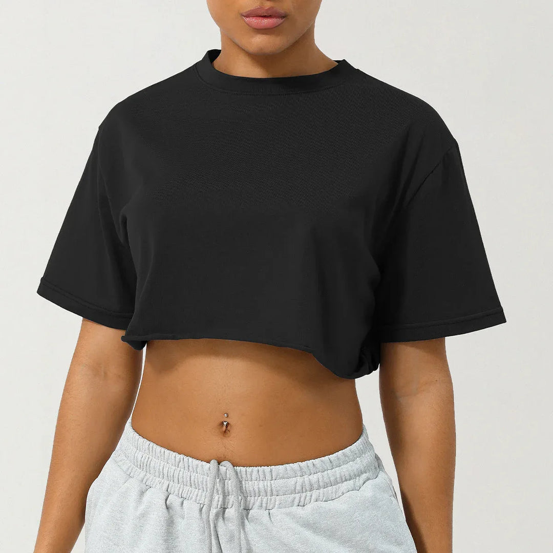 CASSIA™ – Relaxed Fit Crop Tee - MABEL LONDON