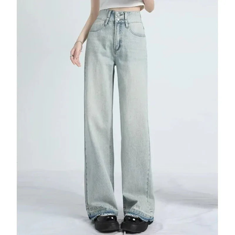 MAVINA™ – Summer Loose Fit Hem Jeans - MABEL LONDON