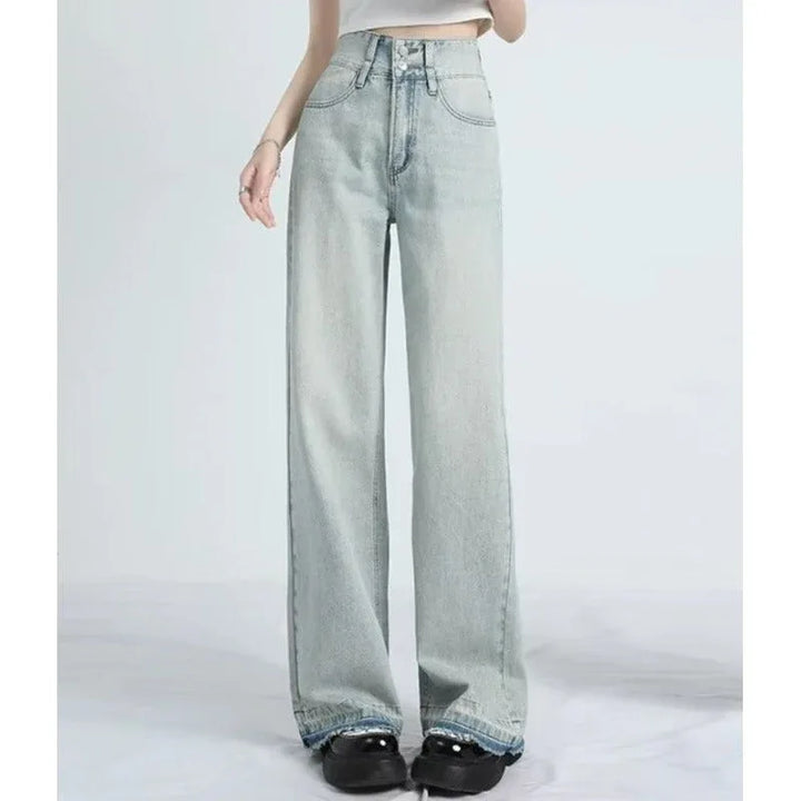 MAVINA™ – Summer Loose Fit Hem Jeans - MABEL LONDON