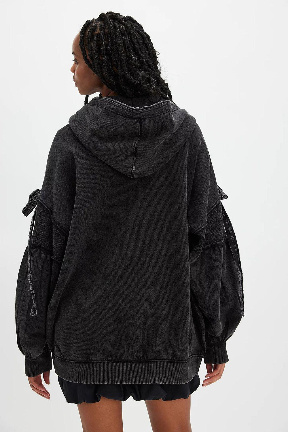 LELENA™ - Chic Zip Up Hooded Side Bow Long Sleeve Jacket - MABEL LONDON