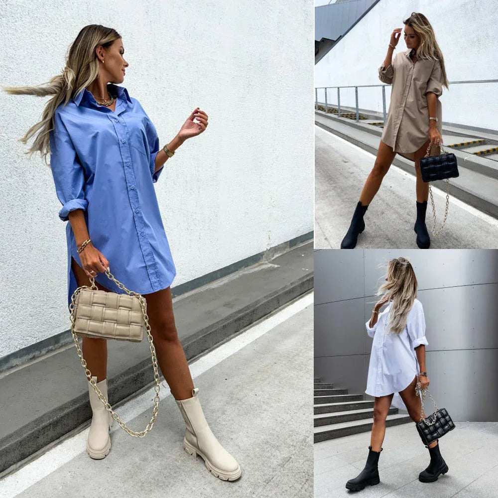 LYKA™ – Effortless Chic Shirt Dress - MABEL LONDON