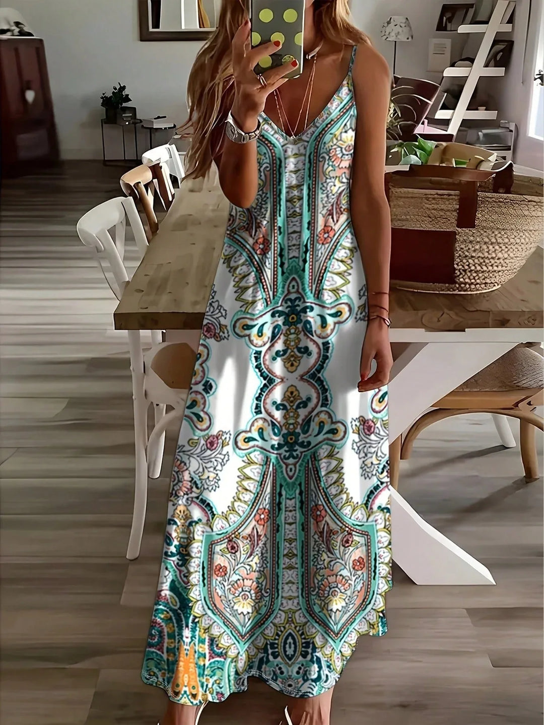 JAYZHEL™ – Chic Summer Sleeveless Strap Maxi Dress - MABEL LONDON