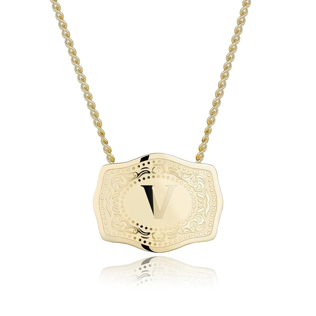 CINDY™ - Sleek Initial Letter Pendant Necklace - MABEL LONDON