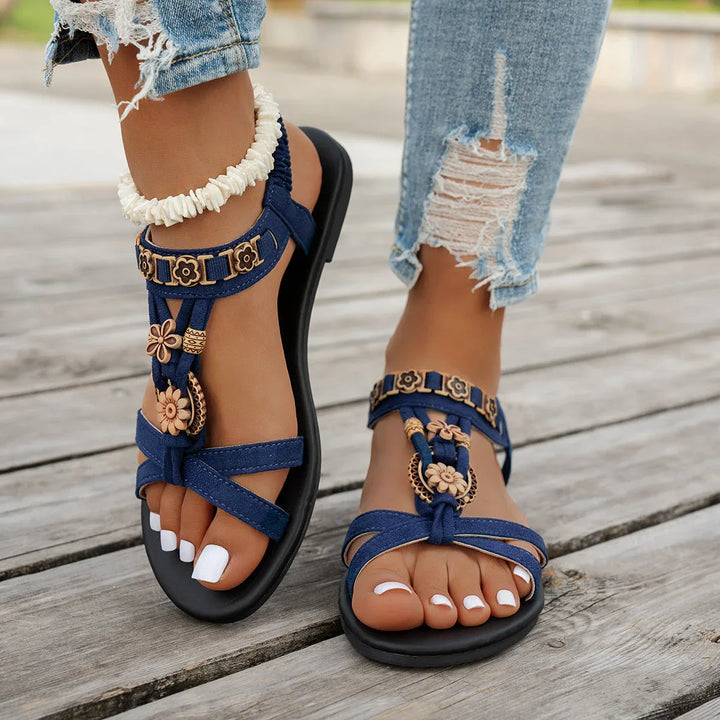 ZAVI™ – Chic Casual Strappy Summer Flats - MABEL LONDON