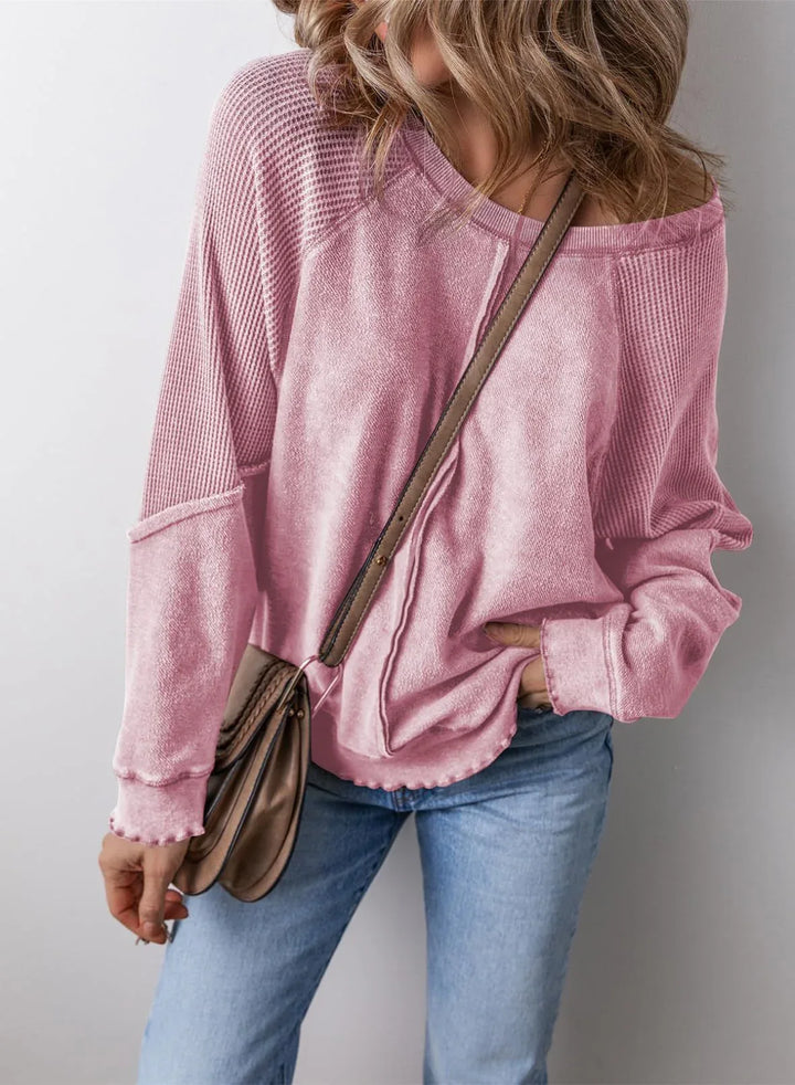 PRECIOUS™ - Casual Crew Neck Long Sleeve Sweatshirt - MABEL LONDON