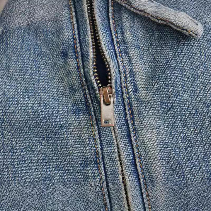 TWALYA™ - Vintage Half Zip Collared Long Sleeve Top - MABEL LONDON