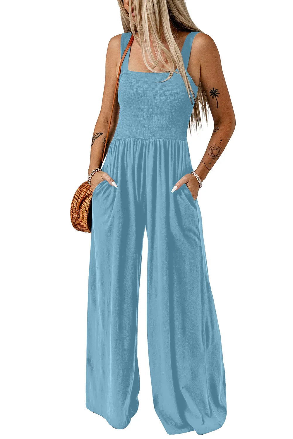 CATHLEEN™ – Lightweight Wide-Leg Square Neck Jumpsuit - MABEL LONDON
