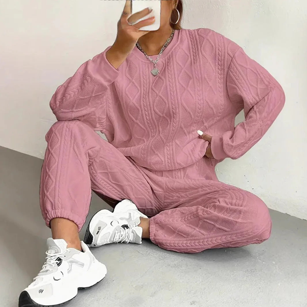 DALI™ - Comfy Long Sleeve Sweatshirt and Sweatpants Set - MABEL LONDON