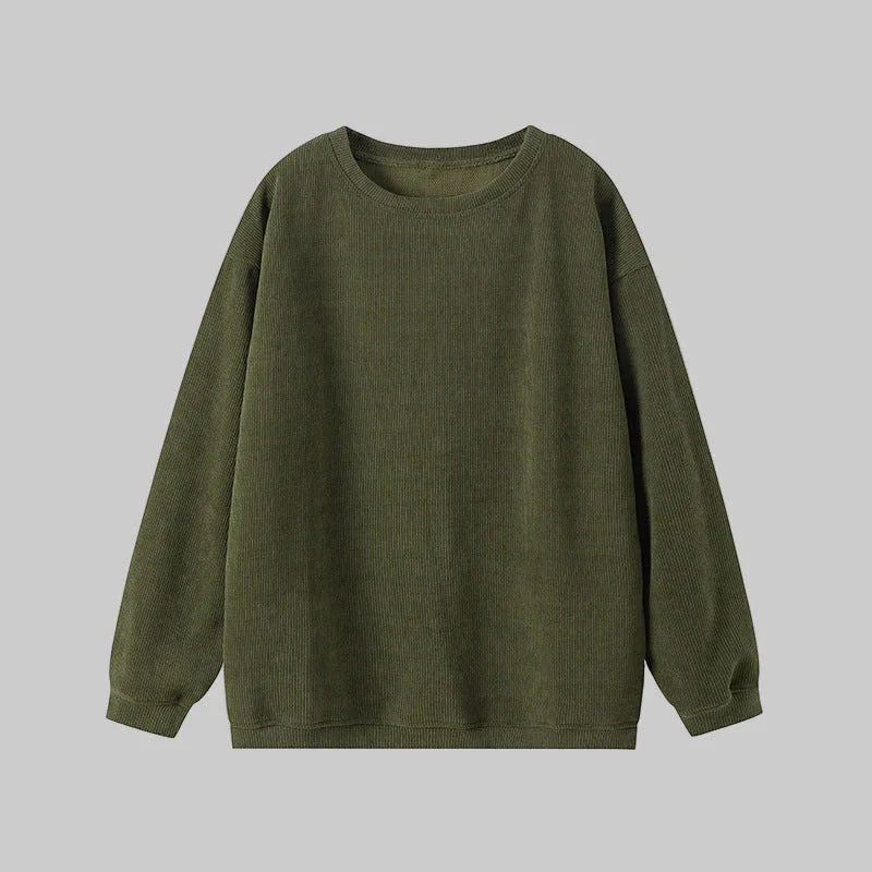 BRITLEY™ - Cozy Plain Long Sleeve Round Neck Sweatshirt - MABEL LONDON
