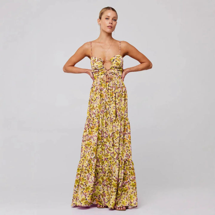 MARSHA™ - Chic Sleeveless Cross Tie-Up Front Summer Maxi Dress - MABEL LONDON