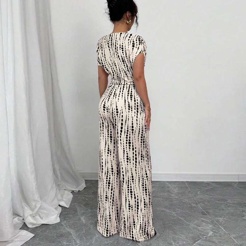 KENDI™ - Classy Wide-Leg Oblique Strap Jumpsuit - MABEL LONDON