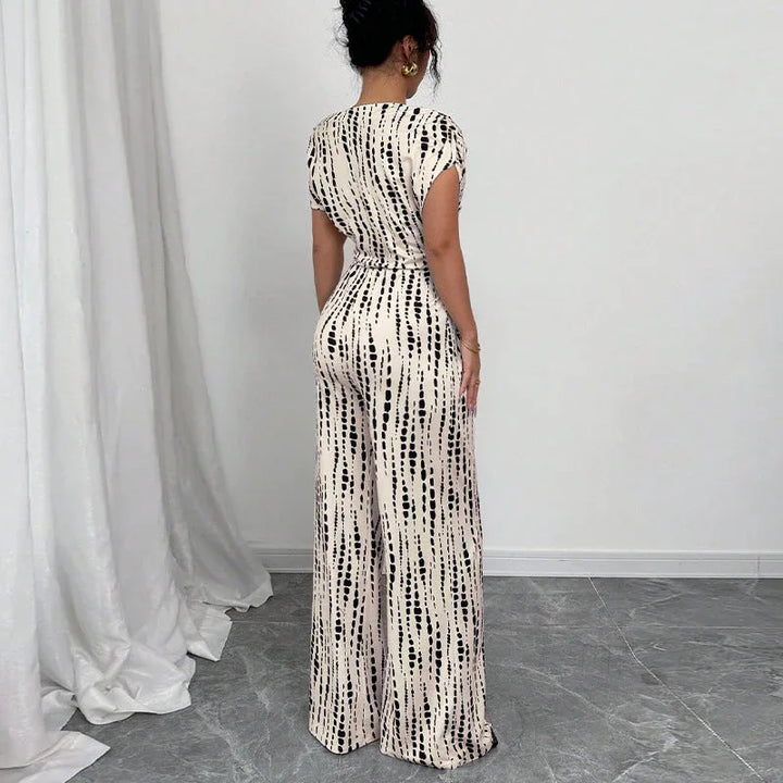 KENDI™ - Classy Wide-Leg Oblique Strap Jumpsuit - MABEL LONDON