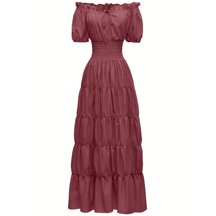 AIZA™ – Classic Corset Long Retro Maxi Dress - MABEL LONDON