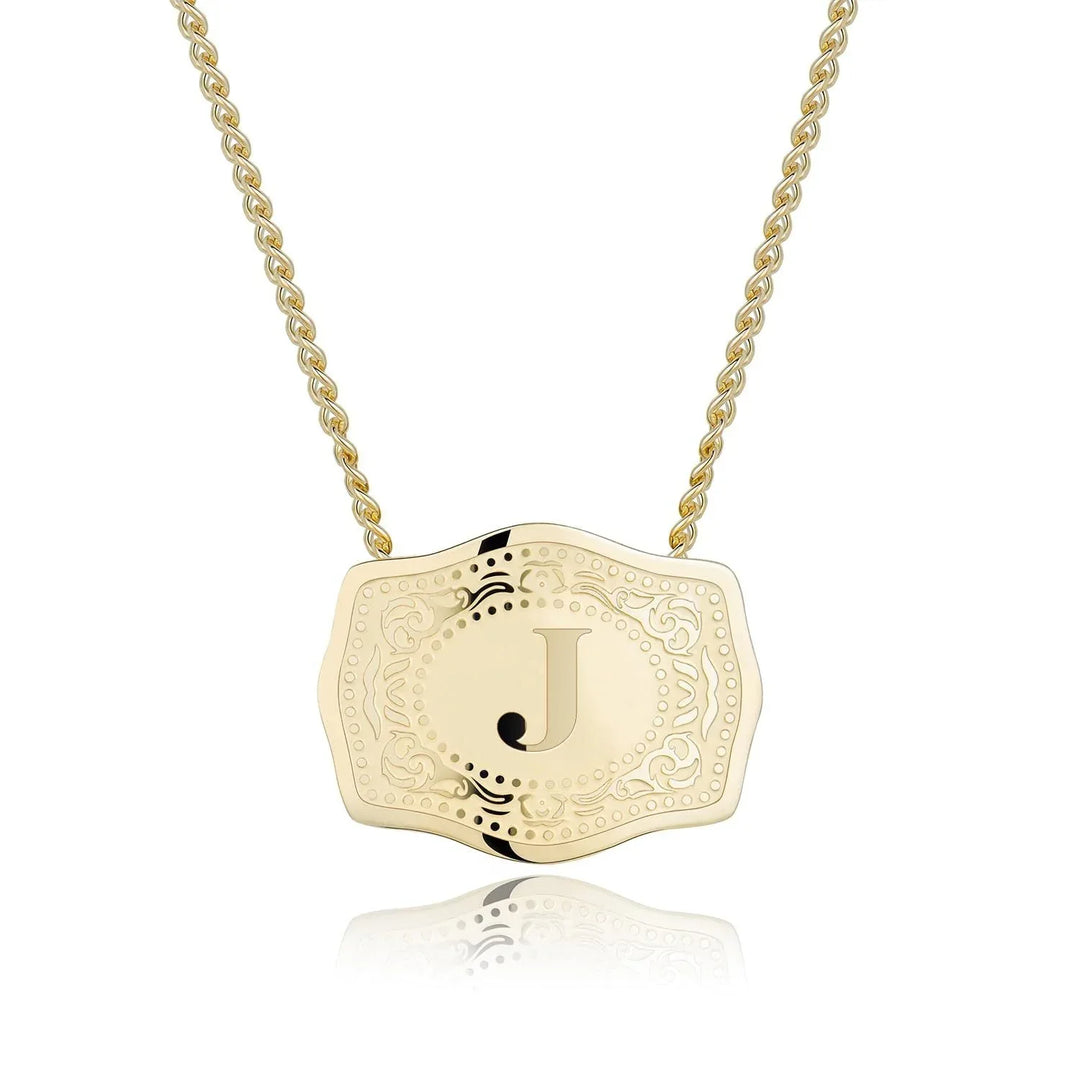 CINDY™ - Sleek Initial Letter Pendant Necklace - MABEL LONDON