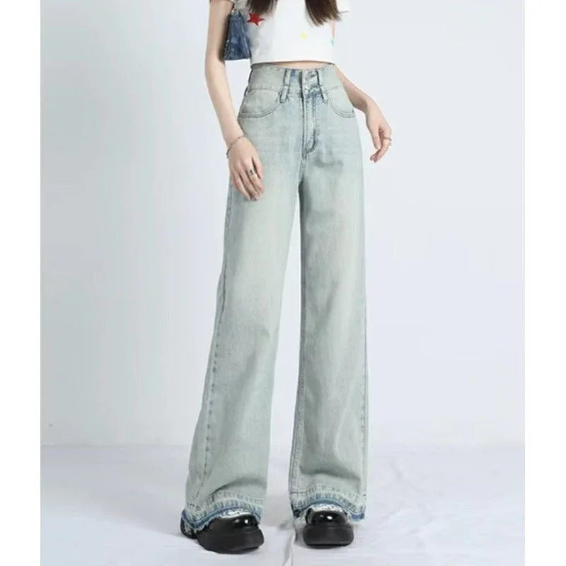 MAVINA™ – Summer Loose Fit Hem Jeans - MABEL LONDON