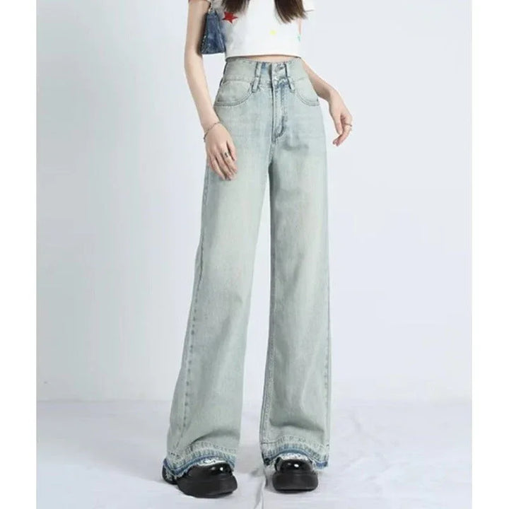 MAVINA™ – Summer Loose Fit Hem Jeans - MABEL LONDON