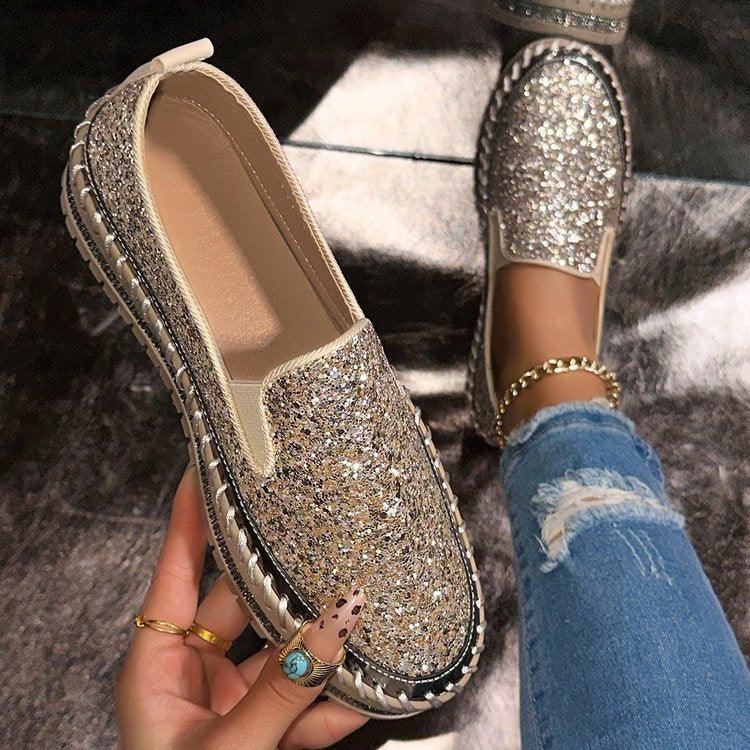 RUBEA™ - Fashionable Slip-On Glitter Loafers for Daily Wear - MABEL LONDON