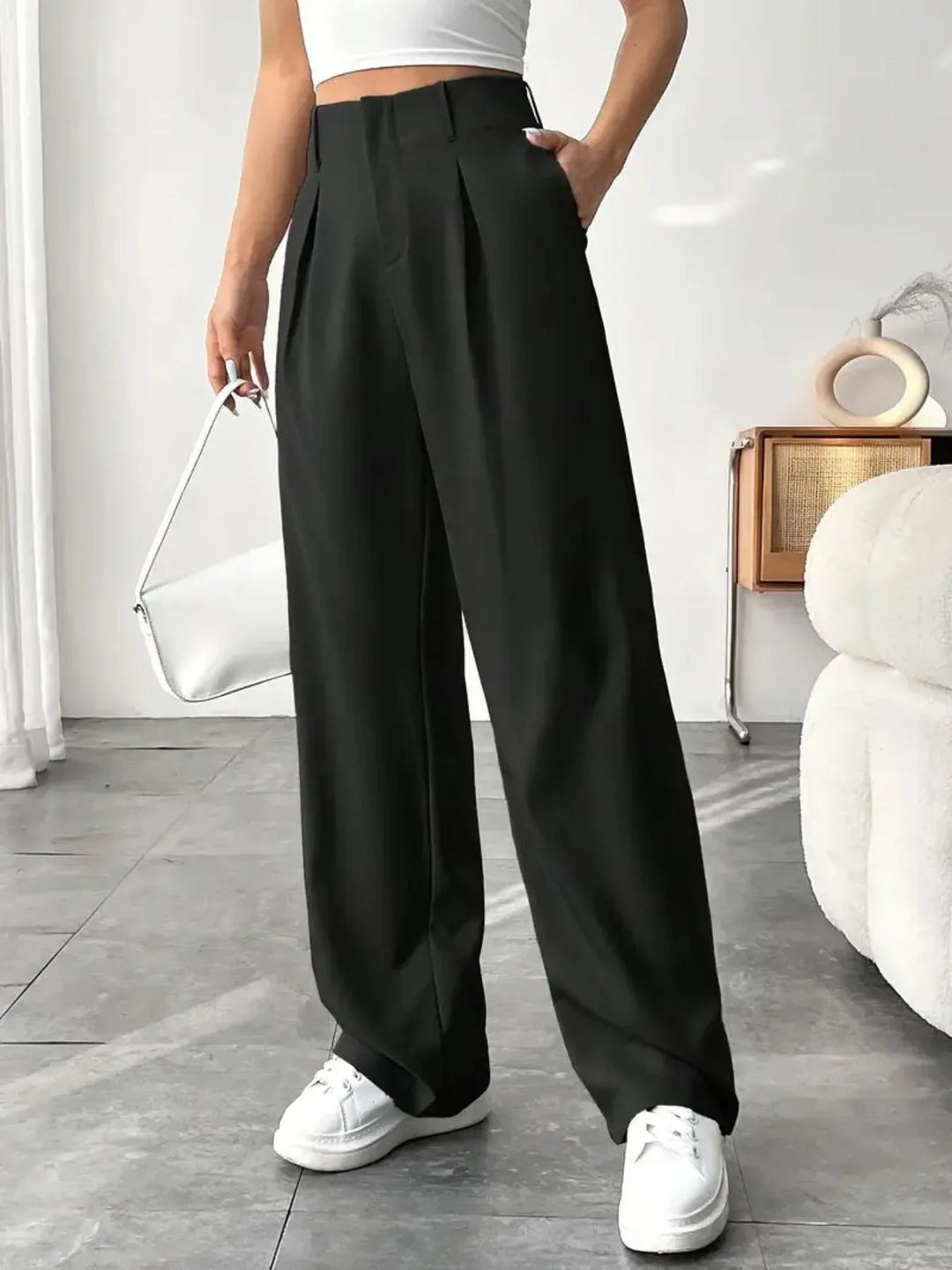 BELISIMA™ – Elegant Pleated Wide-Leg Office Trouser - MABEL LONDON