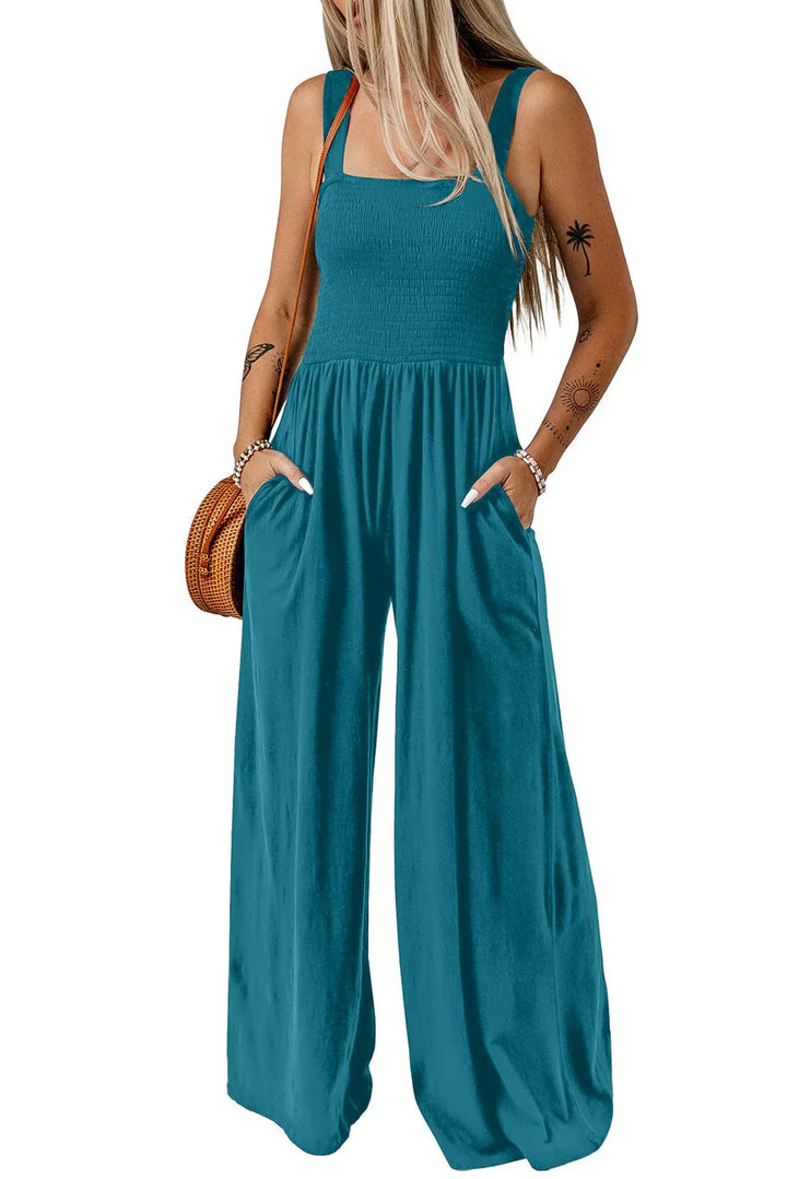 CATHLEEN™ – Lightweight Wide-Leg Square Neck Jumpsuit - MABEL LONDON