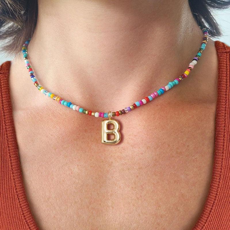 MACY™ - Colorful Bubble Letter Necklace - MABEL LONDON