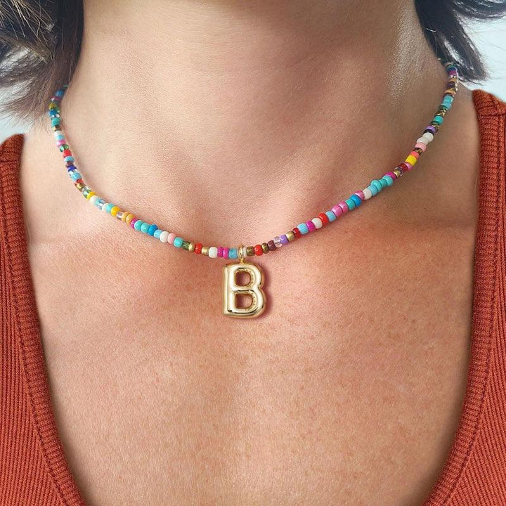 MACY™ - Colorful Bubble Letter Necklace - MABEL LONDON