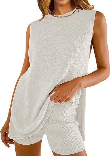 SAVINA™ – Sleeveless Lounge Pullover & Shorts Duo - MABEL LONDON