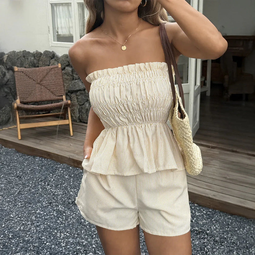 MAYA™ – Casual Strapless Co-Ord Set - MABEL LONDON