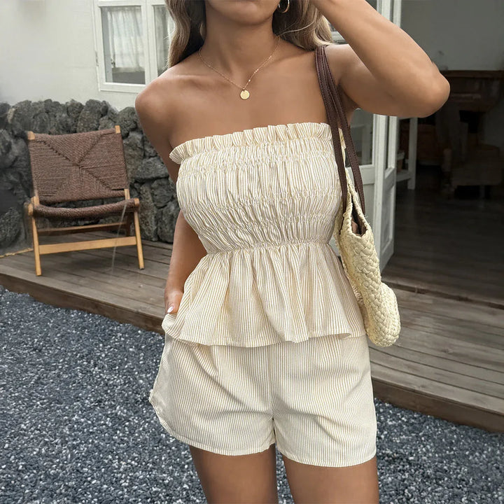 MAYA™ – Casual Strapless Co-Ord Set - MABEL LONDON