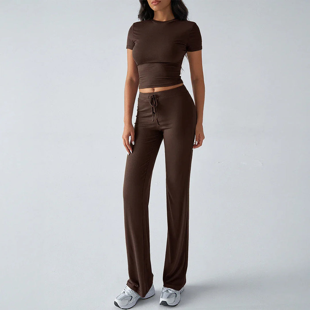 MARGARITA™ – Everyday Short Sleeve Crop and Jogger Set - MABEL LONDON