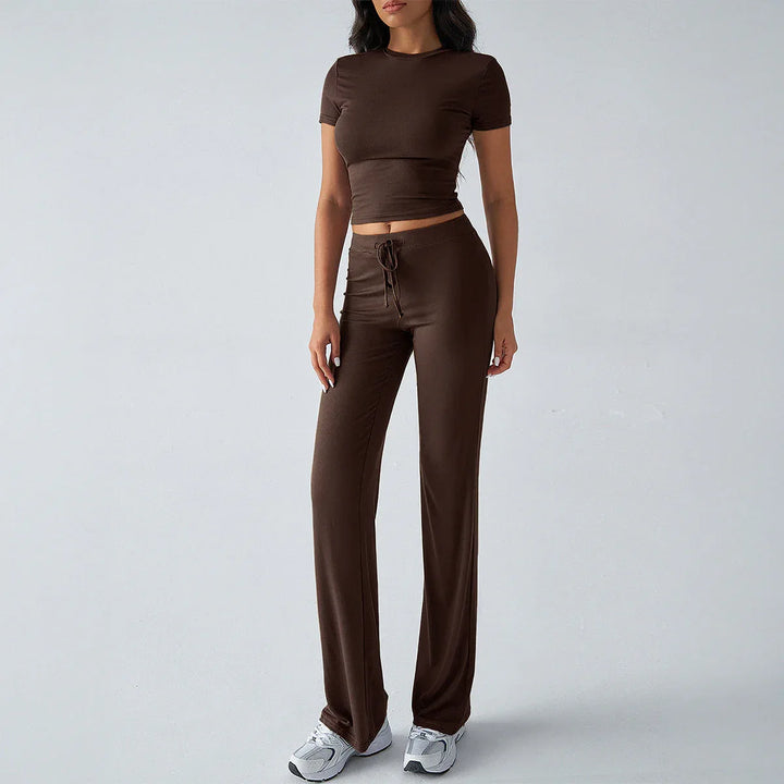 MARGARITA™ – Everyday Short Sleeve Crop and Jogger Set - MABEL LONDON