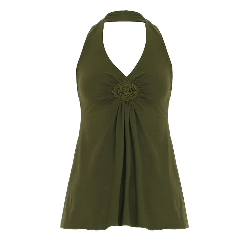 ELSATI™ – Casual Basic Halter Tank Top - MABEL LONDON