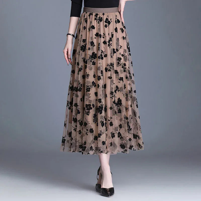 ADELINE™ – Chic Floral Midi Skirt - MABEL LONDON